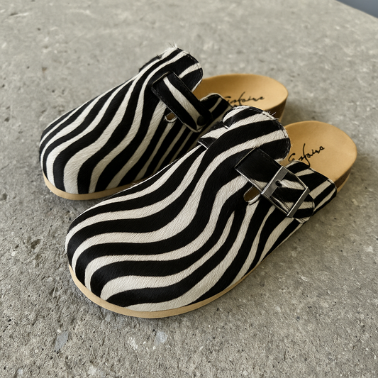 CLOGS ZEBRA PIEL