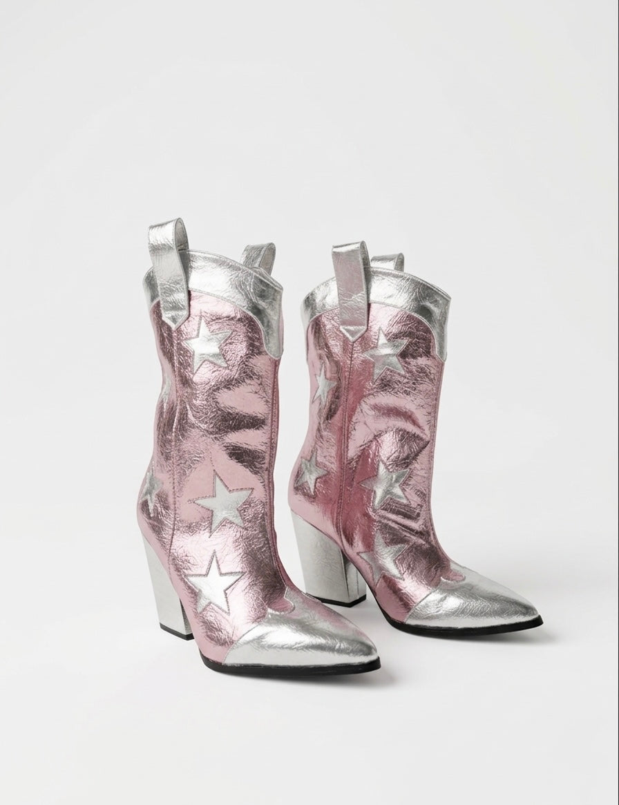 Cowboy star metalic pink