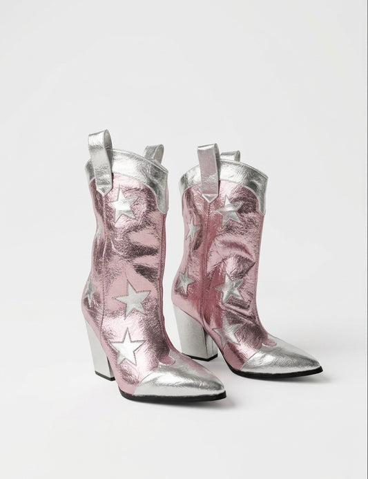 Cowboy star metalic pink